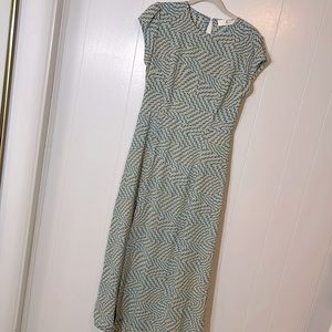 Commense midi geometric cap sleeve dress